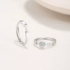 Wholesale S925 Silver Lovers Open Ring With Diamond And Heart Pattern For Men And Women
