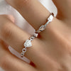Wholesale S925 Silver Lovers Open Ring With Diamond And Heart Pattern For Men And Women