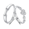 Wholesale S925 Silver Lovers Open Ring With Diamond And Heart Pattern For Men And Women