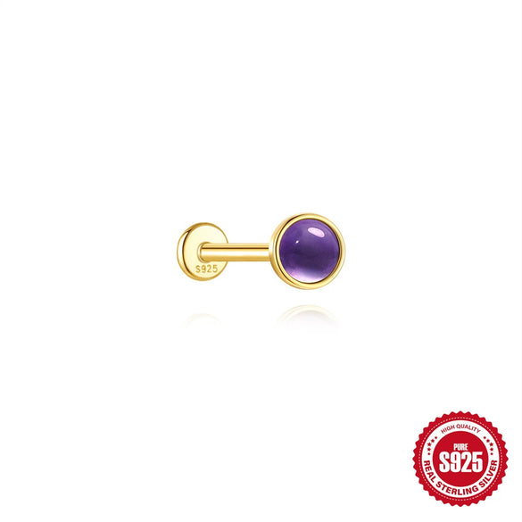 Wholesale S925 Silver Marquise Amethyst Inlaid Geometric Earrings With Zirconia For Women