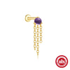 Wholesale S925 Silver Marquise Amethyst Inlaid Geometric Earrings With Zirconia For Women