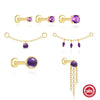Wholesale S925 Silver Marquise Amethyst Inlaid Geometric Earrings With Zirconia For Women