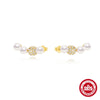 Wholesale S925 Silver Microinlaid Zircon Hemp Pattern Hollow Bow Earrings With Geometric Design