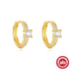Wholesale S925 Silver Microinlaid Zircon Hemp Pattern Hollow Bow Earrings With Geometric Design