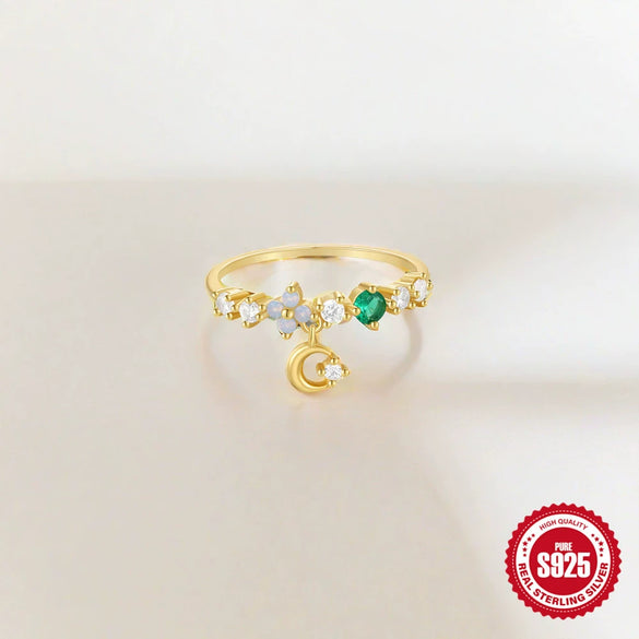 Wholesale S925 Silver Microset Crystal Zircon Flower Ring With Electroplating Treatment Geometric Design For Women