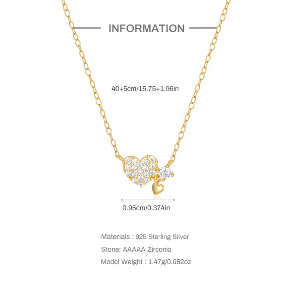 Wholesale S925 Silver Mini Love Necklace With Geometric Pattern And Electroplating For Women