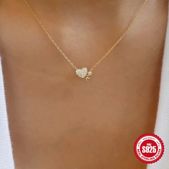 Wholesale S925 Silver Mini Love Necklace With Geometric Pattern And Electroplating For Women