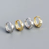 Wholesale S925 Silver Minimalist Geometric Metal Wind Twisted Smooth Earbuckle Earrings With Electroplating