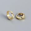 Wholesale S925 Silver Minimalist Geometric Metal Wind Twisted Smooth Earbuckle Earrings With Electroplating