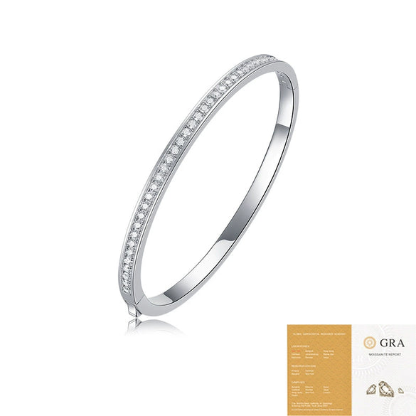 Wholesale S925 Silver Moissanite Fashion Geometric Electroplated Bracelet