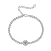 Wholesale S925 Silver Moissanite Geometric Flower Inlay Fashion Women's Bracelet