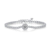 Wholesale S925 Silver Moissanite Geometric Flower Inlay Fashion Women's Bracelet