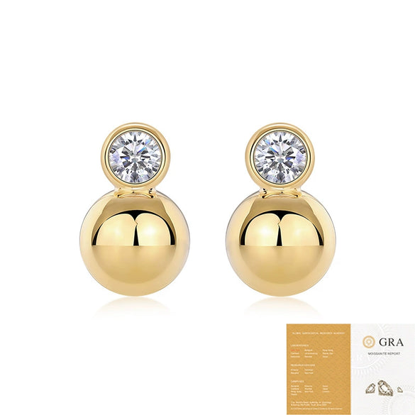 Wholesale S925 Silver Moissanite Geometric Inlay Earrings For Women