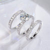 Wholesale S925 Silver Moissanite Geometric Stacked Ring With Electroplating