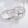Wholesale S925 Silver Moissanite Geometric Stacked Ring With Electroplating