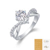 Wholesale S925 Silver Moissanite Inlaid Geometric Fashion Women's Ring