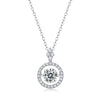Wholesale S925 Silver Moissanite Inlaid Geometric Pendant Necklace With Ball Chain For Women Little Fresh Style