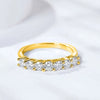 Wholesale S925 Silver Moissanite Ring With Geometric Seven Star Row Design Electroplated For Women