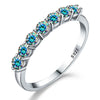 Wholesale S925 Silver Moissanite Ring With Geometric Seven Star Row Design Electroplated For Women