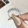 Wholesale S925 Silver Moissanite Ring With Geometric Seven Star Row Design Electroplated For Women