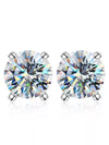 Wholesale S925 Silver Moissanite Simple Elegant Female Earrings With Four Claw Twist Bead Design And Geometric Pattern Electroplated