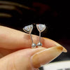 Wholesale S925 Silver Moissanite Simple Elegant Female Earrings With Four Claw Twist Bead Design And Geometric Pattern Electroplated