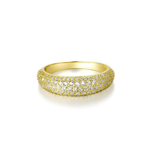 Wholesale S925 Silver Multirow Full Diamond Ring With Crown Pattern Electroplated Hiphop Stylish For Men And Women