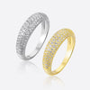 Wholesale S925 Silver Multirow Full Diamond Ring With Crown Pattern Electroplated Hiphop Stylish For Men And Women