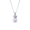 Wholesale S925 Silver Natural Freshwater Pearl Handmade Casual Crown Pendant Clavicle Chain Necklace