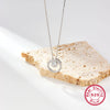 Wholesale S925 Silver Necklace Circle Set With Zircon Geometric Light Luxury Highend Clavicle Chain Electroplated For Women