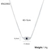Wholesale S925 Silver Necklace With Devil's Eye Blue Eyes Design Simple Collarbone Chain Light Luxury Zircon Inlay Geometric Pattern