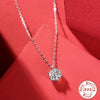 Wholesale S925 Silver Necklace With Moissanite Inlaid Pendant Simple Six Claw Small Fresh Style O Chain Electroplated Flower Patterned
