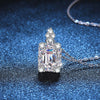 Wholesale S925 Silver Necklace With Sugar Pendant Emerald Cut And Raydean Cut Moissanite Electroplated Geometric Style