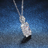 Wholesale S925 Silver Necklace With Sugar Pendant Emerald Cut And Raydean Cut Moissanite Electroplated Geometric Style