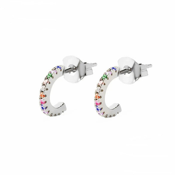Wholesale S925 Silver Needle And Copper Cshaped And Ushaped Geometric Electroplated Earrings For Women