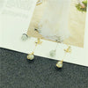 Wholesale S925 Silver Needle Long Opal Bow Ear Stud Earrings With Geometric Pattern And Electroplating