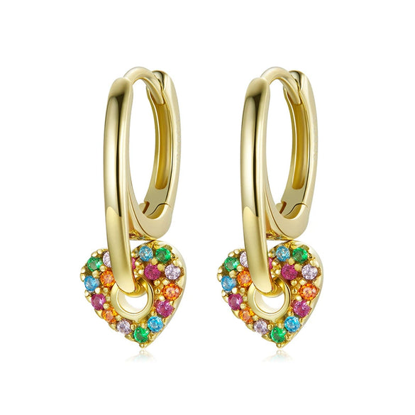 Wholesale S925 Silver Needle Love Ear Buckle Earrings With Heart Design And Zirconia For Women In Ins Style