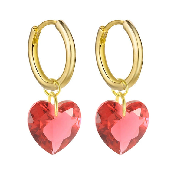 Wholesale S925 Silver Needle Love Ear Buckle Earrings With Heart Design And Zirconia For Women In Ins Style