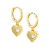 Wholesale S925 Silver Needle Love Ear Buckle Earrings With Heart Design And Zirconia For Women In Ins Style