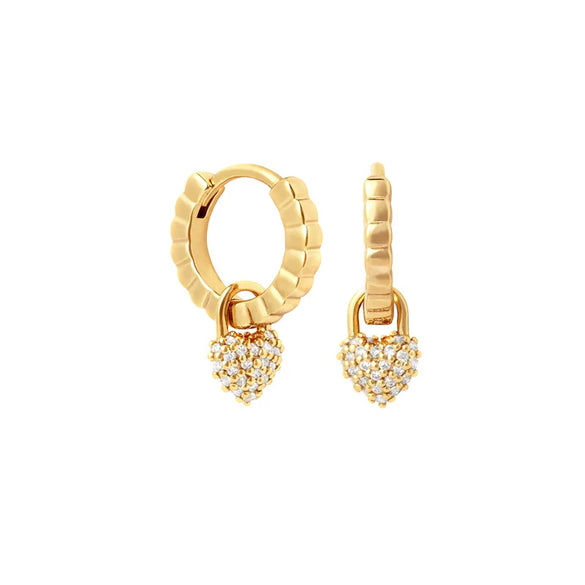 Wholesale S925 Silver Needle Love Ear Buckle Earrings With Heart Design And Zirconia For Women In Ins Style