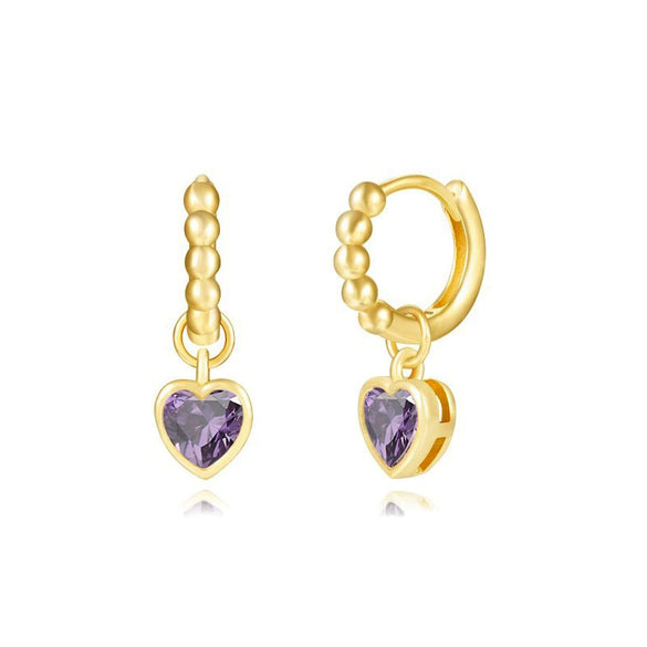 Wholesale S925 Silver Needle Love Ear Buckle Earrings With Heart Design And Zirconia For Women In Ins Style