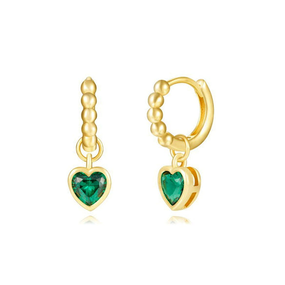 Wholesale S925 Silver Needle Love Ear Buckle Earrings With Heart Design And Zirconia For Women In Ins Style