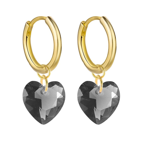 Wholesale S925 Silver Needle Love Ear Buckle Earrings With Heart Design And Zirconia For Women In Ins Style