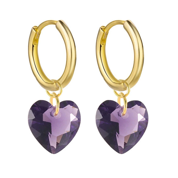 Wholesale S925 Silver Needle Love Ear Buckle Earrings With Heart Design And Zirconia For Women In Ins Style