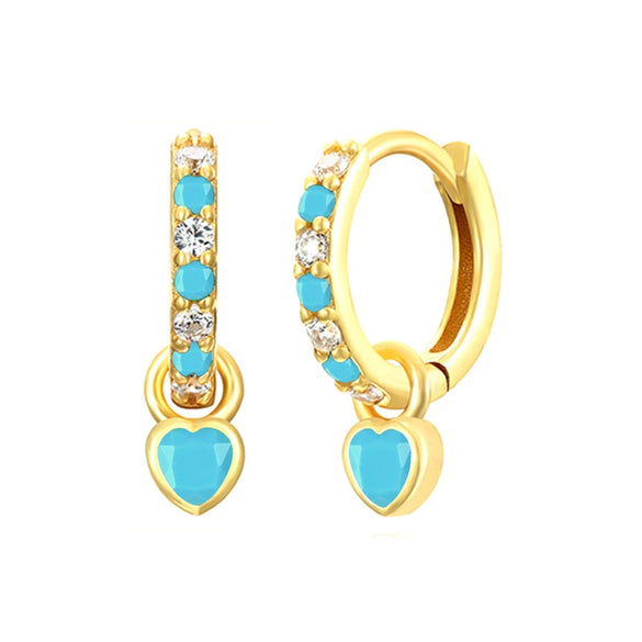 Wholesale S925 Silver Needle Love Ear Buckle Earrings With Heart Design And Zirconia For Women In Ins Style