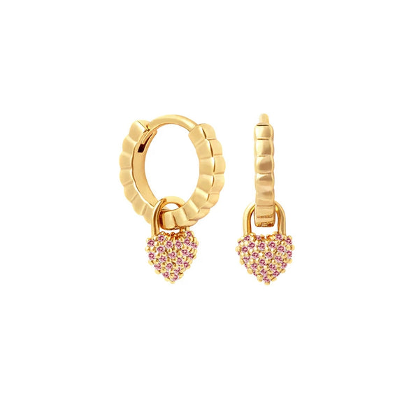 Wholesale S925 Silver Needle Love Ear Buckle Earrings With Heart Design And Zirconia For Women In Ins Style