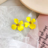 Wholesale S925 Silver Needle Multicolor Flower Ear Studs Alloy Electroplated Fashion Jewelry