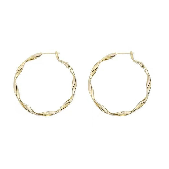 Wholesale S925 Silver Needle Twisted Hoop Earrings Alloy Geometric Electroplated For Women