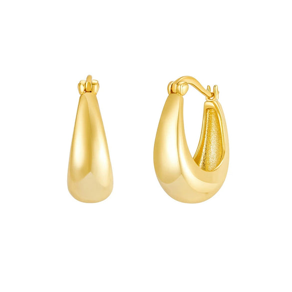 Wholesale S925 Silver Needle U Shaped Geometric Metal Earrings With Electroplating For Women