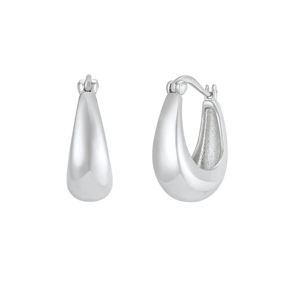 Wholesale S925 Silver Needle U Shaped Geometric Metal Earrings With Electroplating For Women
